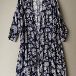 Active USA Active sz‎ M blue floral open kimono Photo 0