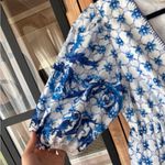 Anthropologie Block print Maxi dress vneck puff sleeve bump friendly tie front farmers market Photo 6