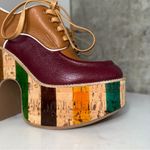 Miu Miu New Lace Up Leather Cork Platform Oxford Block Heel Photo 15