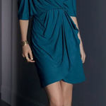 Suzi Chin  for Maggy Boutique‎ Dolman Stretch Jersey Dress in Dark Teal Size 8 Photo 0