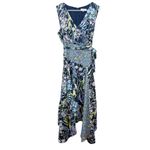 Calvin Klein Calvin Klein Mixed Floral Print Hanky Hem Chiffon Sleeveless Midi Dress Size 14 Photo 5