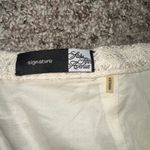 Saks Fifth Avenue‎ Signature Collection Ivory Pleated Linen Blend Skirt Size 8 White Photo 3