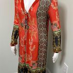 Farm Rio  Long Sleeve Sheer Button Blouse with Side Slits Photo 0