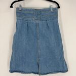 Vintage 80s Gitano Double Belted Denim Skirt Size 11/12 Made in Hong Kong Blue Photo 6