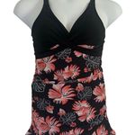 Women's Floral Swim Dress With Bikini Bottoms Halter Swimsuit M Medium NWOT Black Photo 1