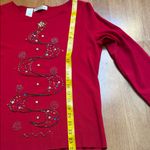 Max & Lily large red long sleeve blouse Christmas tree sequins beads holiday Photo 6