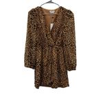 Lovers + Friends Lovers +‎ Friends Ajax Cheetah Leopard Print Long Sleeve Mini Dress Sz XS NEW Photo 2