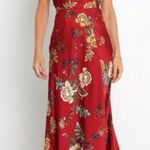 Petal and Pup NWT  Floral Satin Doriah Midi Dress Women's Wine Size US 4 Photo 0
