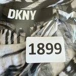 DKNY  Print Knot Cutout T-Shirt in Black White Combo Soft Short Sleeves SZ M #189 Photo 10