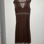 Anthropologie Vintage Y2K Brown Mesh Dress Romantic Grunge  Photo 5