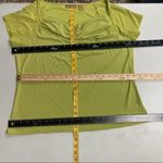 Valerie Stevens Women’s Green Studded Top Size Large Short Sleeves Cowl Neck Photo 4