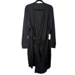 Universal Standard  Black Linen Wrap Midi Dress Size L US 22–24 Minimalist Photo 2