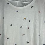 prAna boxy graphic novelty print shirt top camping trees outdoor theme small Photo 2