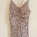 ZARA 🆕 floral satin strappy mini dress purple yellow pink white xs Photo 2