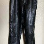 White Fox Boutique  Faux Leather Contrast Stitch Pants Sz‎ Small Straight Leg Photo 0