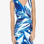 Karen Millen Blue White Geometric Print Sleeveless Sheath Dress Women’s Size 4 Photo 1