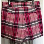New York & Company Womens Pleated Pink Plaid Twill Dress Shorts Size 10 NEW Photo 1