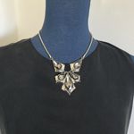 Boutique Silver with Smokey Grey Crystal Nwcklace and Earrings Set Photo 7