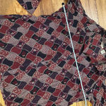 Burgundy and black patchwork blouse Red Size 2X Photo 4