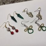 Lot Of 4 Costume Earrings Pierced Christmas Holiday Dangle Photo 2