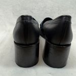 Free People Hayden Black Leather Heeled Loafers Chain Accent Size 41 US 10 Photo 5