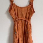 Anthropologie  Gauzy Romper Size Medium Cedar Button Front Pocket Sleeveless Boho Photo 7