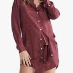 NWT Thakoon Shirt Dress Large Maroon Small Silk Oversized Red Photo 0