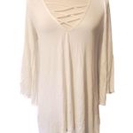Urban Outfitters Ecote Bonita Plunge Tunic Top‎ in Ivory Size Small Photo 0