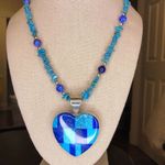JAY KING DTR Turquoise Lapis Mosaic Inlay Heart Pendant Turquoise Lapis Necklace Blue Photo 10