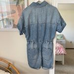 Free People NEW Marci Cuffed Denim Coveralls Romper in Large Photo 5