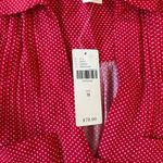 Anthropologie  Maeve Red & White Polka Dot Blouse Maltida Top NWT Size Medium Photo 4