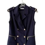 Calvin Klein Military Blazer Dress Double Breasted Navy Gold Button Office Siren Photo 2