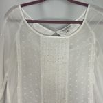 American Eagle  Outfitters Medium White‎ Swiss Dot Sheer Flowy 3/4 Sleeve Photo 1