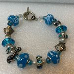 Ocean Theme Beaded Ocean Creatures Toggle Clasp Bracelet Blue Photo 0