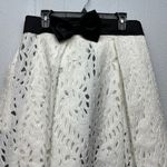 AZADEH Eyelet High Waisted Womens Midi Skirt Medium Play Festival Event Fairy White Photo 2