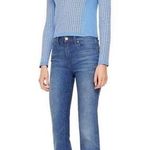 Tory Burch Honeycomb Open Knit Long Sleeve Pullover Sweater Light Blue Medium M Photo 0