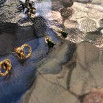 Vintage Christmas Earrings Avon Small Gold Wreaths, Gift Bows, Christmas Trees Photo 3