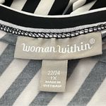 Woman Within Asymmetrical Tunic Top Mixed Stripe Stretch Black White 1X 22/24 Photo 2