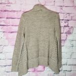 American Eagle OUTFITTERS TAUPE METALLIC WOVEN HEAVY KNIT WOOL OPEN CARDIGAN S Photo 1