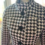 Houndstooth A Line Trench Coat White Size XL petite Photo 3