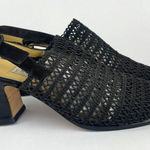 Charles David  Net Mules Heels‎ Mesh Black Ankle Strap Sandal Womens 7 Photo 0