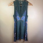 Free People  Intimately Marsha Printed Trapeze Slip Dress Size XS Green Boho‎ Photo 5
