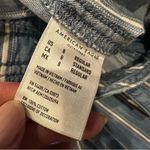 American Eagle  Pants High Rise Wide Leg Crop Striped Blue White Women’s 8 Beach Photo 6