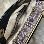 Talbots  Black Snakeskin Double Turn Lock Leather Satchel Bag Photo 13