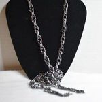 Source Unknown Voguish Engraved Smooth Gray Link Metal Alloy Light Weight Single Stand Necklace Photo 0