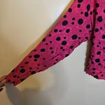 Collections By Michelle Stuart Size 6 100% Silk Polka Dot Pink Black Long Sleeve Photo 4