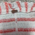 Free People white & red striped lace-up-front crop tank top size S Photo 3