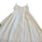 Evelyn S. French Boutique Maxi Dress Beaded Embroidered Boho Cotton Size Medium White Photo 8