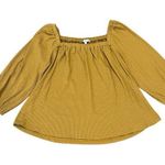 Polagram  Mustard Yellow Long Sleeve Blouse large square elastic neck. Photo 0