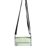 Travelon  Small Crossbody Bag Tan Mock Suede Pouch Purse Travel Green Compact Photo 4